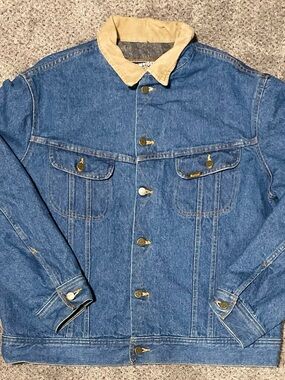 Vintage Mustang Stormrider Blanket Lined Denim Jacket Size 46 L XL